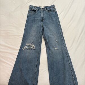 Levi's Blue Flare Wide Leg Jeans